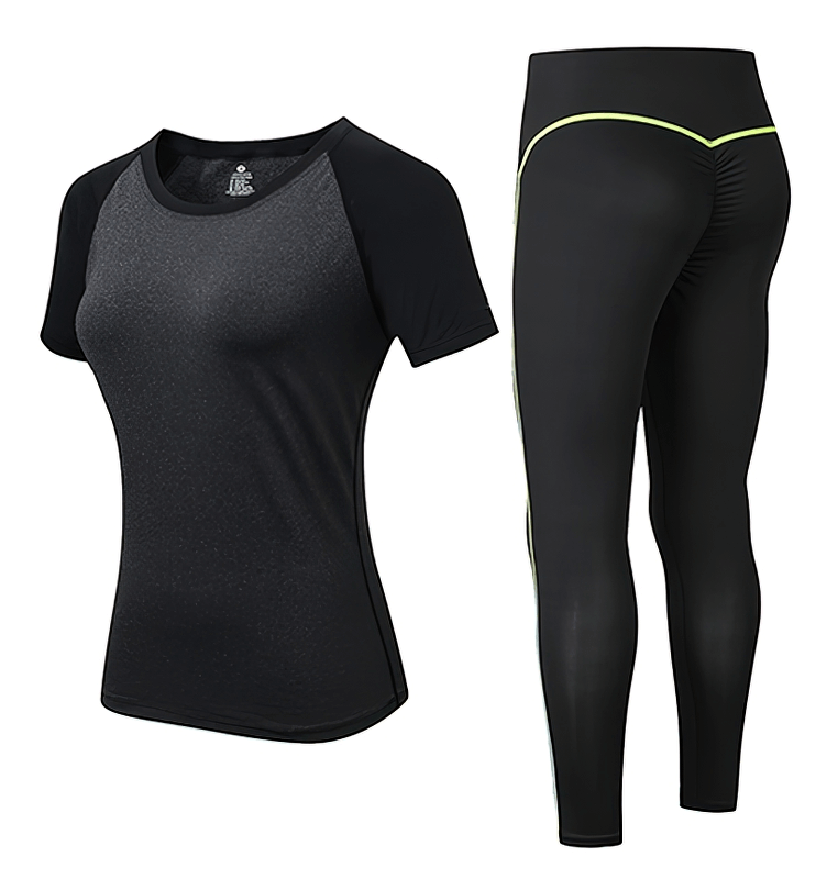 Sports Elastic Women's Short-Sleeve Split Suit, ideal for yoga and fitness, showcasing eco-friendly quick-dry fabric - SF1128